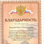 Благодарственное письмо Коковой Н.А.